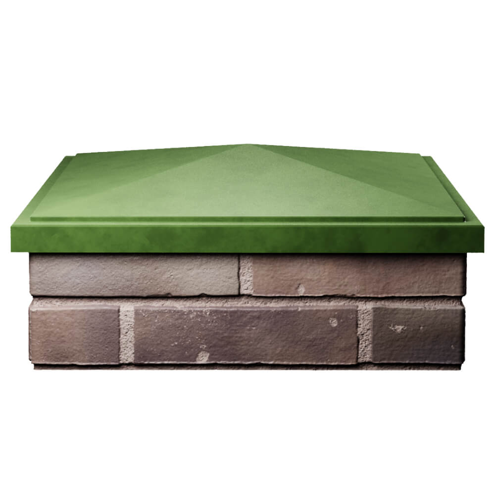 Колпак Zking БонаМоно Зеленый на столб 2х2 кирпича (515х515, 530х530мм) Сибай фото