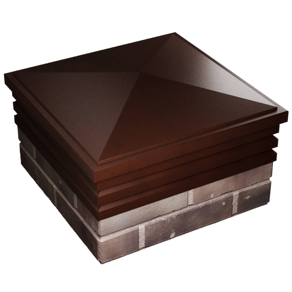 Колпак Zking Бона ХайТек Коричневый на столб 2х2 кирпича (513х513мм) в Сибае фото