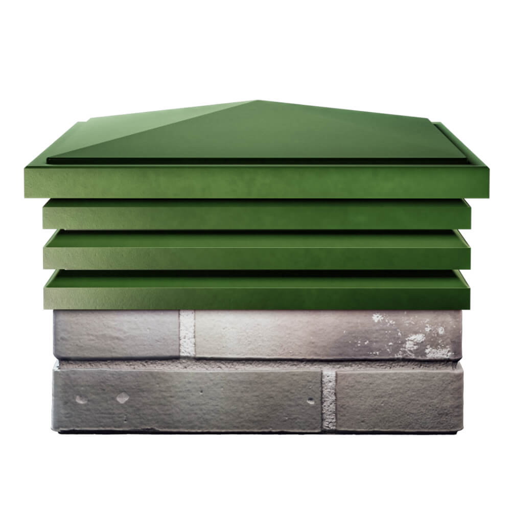 Колпак Zking Бона ХайТек Зеленый на столб 1.5х1.5 кирпича (385х385мм) Сибай фото