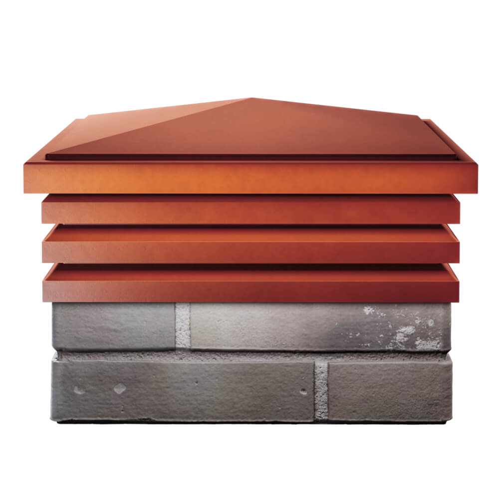 Колпак Zking Бона ХайТек Красный на столб 1.5х1.5 кирпича (385х385мм) Сибай фото