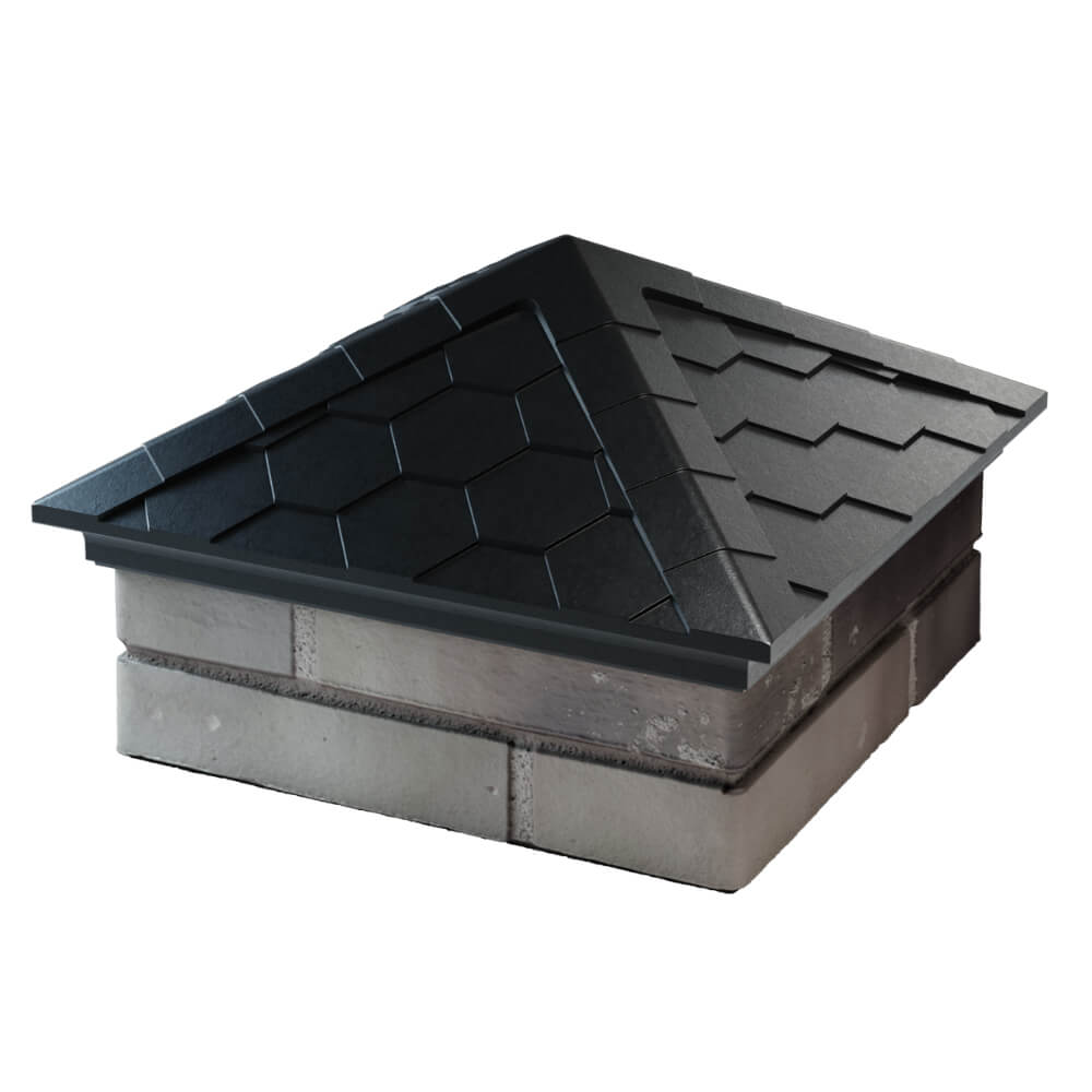 Колпак Zking Эверест Черный на столб 1.5х1.5 кирпича (390х390мм) в Сибае фото