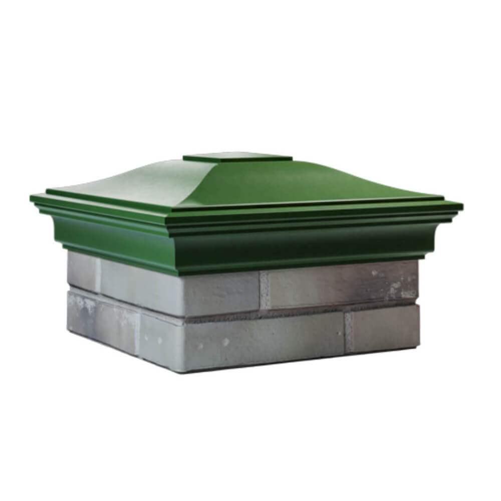 Колпак Zking Монблан Зеленый на столб 1.5х1.5 еврокирпича 0.7НФ (355х355мм) в Сибае фото