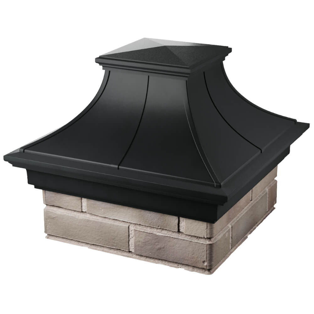Колпак Zking Монблан Премиум Черный на столб 1.5х1.5 кирпича (385х385мм) в Сибае фото