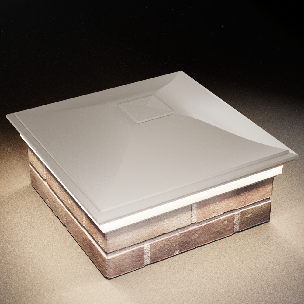 Колпак Zking Монблан Бежевый на столб 2х2 кирпича (515х515мм) c подсветкой в Сибае фото