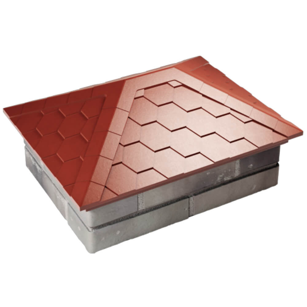 Колпак Zking Эверест Красный на столб 2х1.5 кирпича (520х390мм) Сибай фото