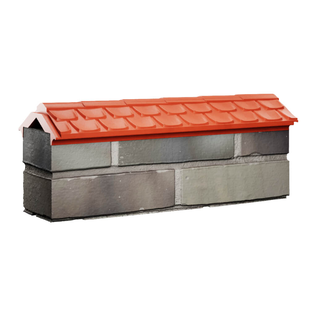 Парапет Zking Эльбрус Красный с посадкой на 0.5 кирпича (130мм) Сибай фото