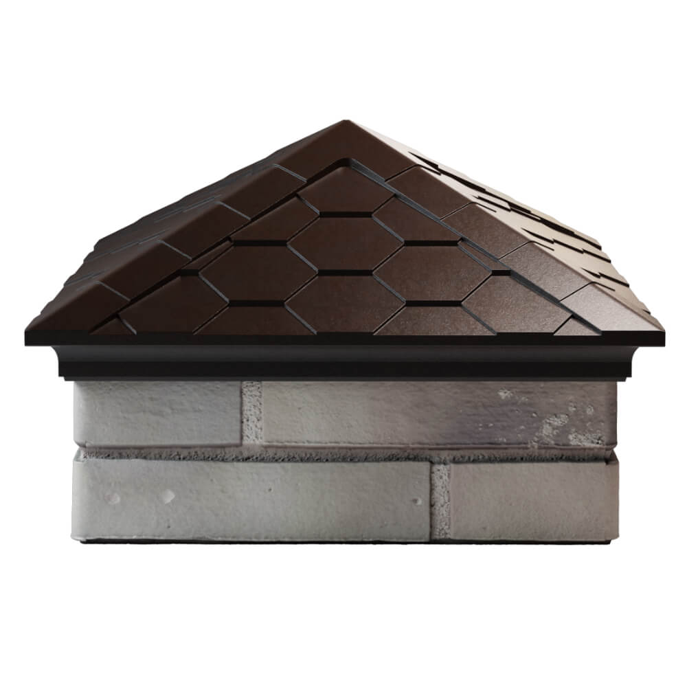 Колпак Zking Эверест Коричневый на столб 1.5х1.5 кирпича (390х390мм) Сибай фото