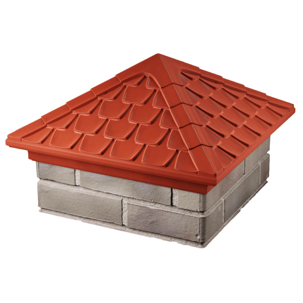 Колпак Zking Эльбрус Красный на столб 1.5х1.5 кирпича (385х385мм) в Сибае фото