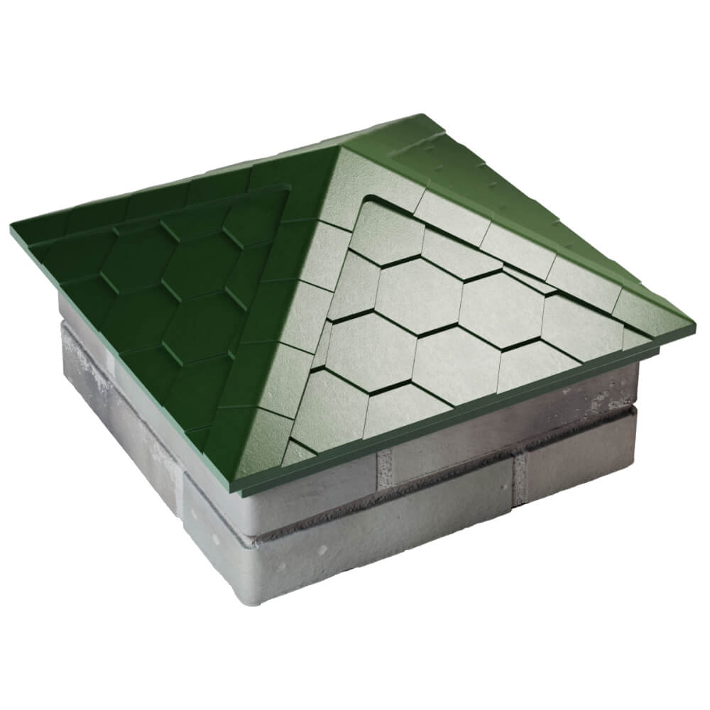 Колпак Zking Эверест Зеленый на столб 1.5х1.5 кирпича (390х390мм) в Сибае фото