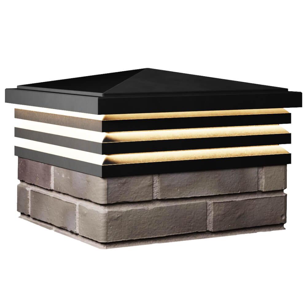 Колпак Zking Бона ХайТек Черный на столб 1.5х1.5 кирпича (385х385мм) с подсветкой в Сибае фото