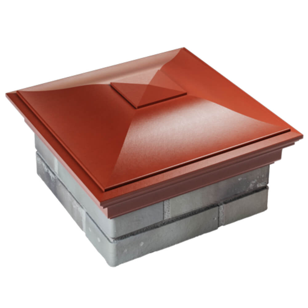 Колпак Zking Монблан Красный на столб 1.5х1.5 кирпича (385х385мм) в Сибае фото