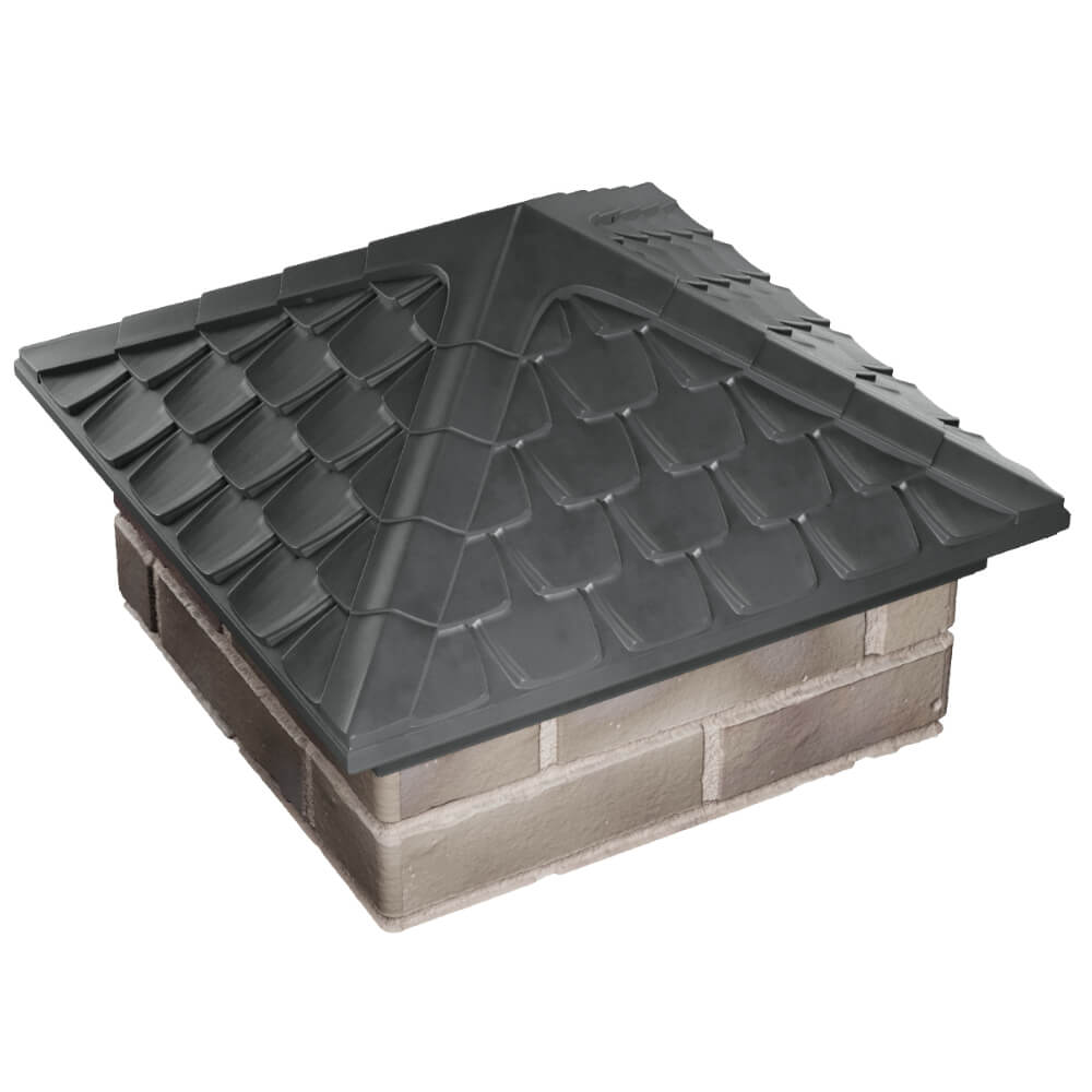 Колпак Zking Эльбрус Серый на столб 1.5х1.5 кирпича (385х385мм) в Сибае фото