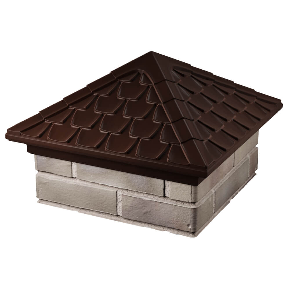 Колпак Zking Эльбрус Коричневый на столб 1.5х1.5 кирпича (385х385мм) в Сибае фото