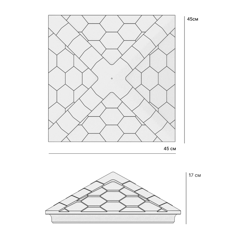 Колпак Zking Эверест Бежевый на столб 1.5х1.5 кирпича (390х390мм) в Сибае фото