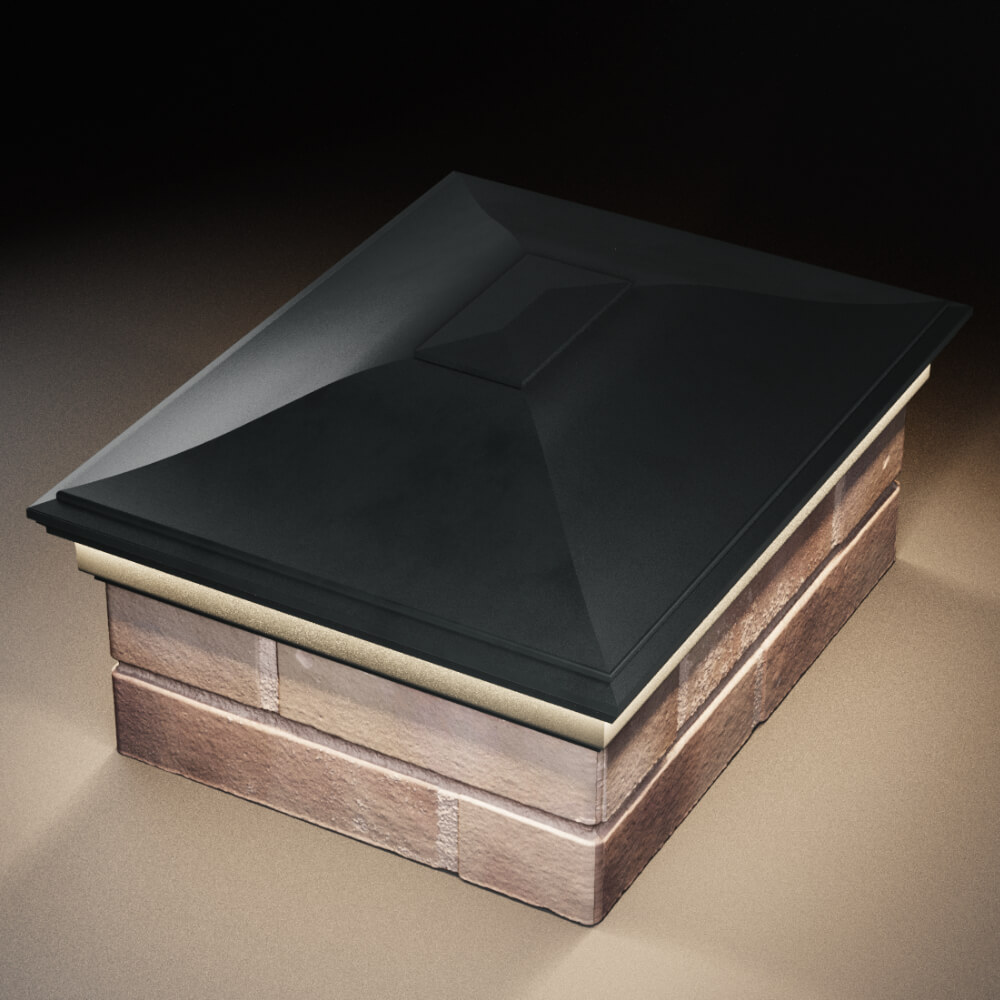 Колпак Zking Монблан Черный на столб 2х1.5 кирпича (515х385мм) c подсветкой в Сибае фото