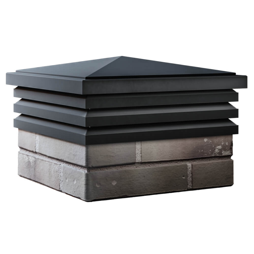 Колпак Zking Бона ХайТек Черный на столб 1.5х1.5 кирпича (385х385мм) в Сибае фото