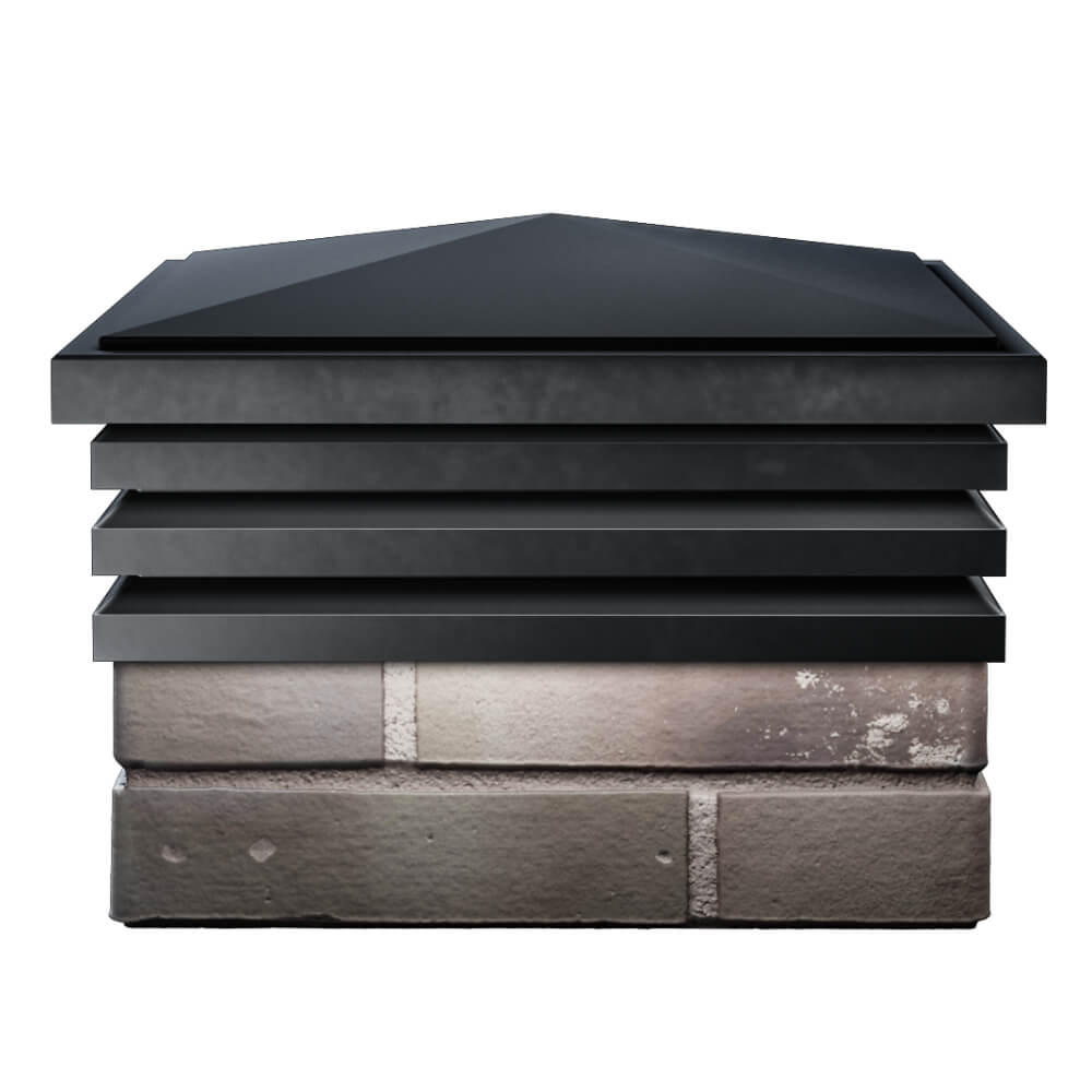 Колпак Zking Бона ХайТек Черный на столб 1.5х1.5 кирпича (385х385мм) Сибай фото