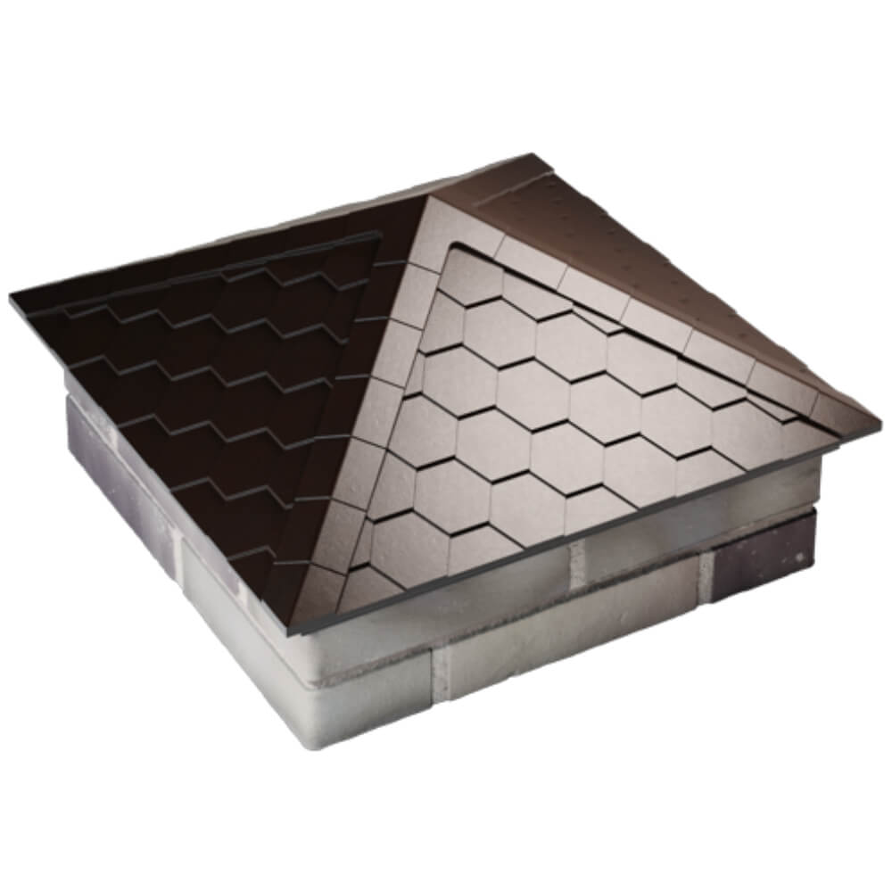 Колпак Zking Эверест Коричневый на столб 2х2 кирпича (535х535мм) Сибай фото