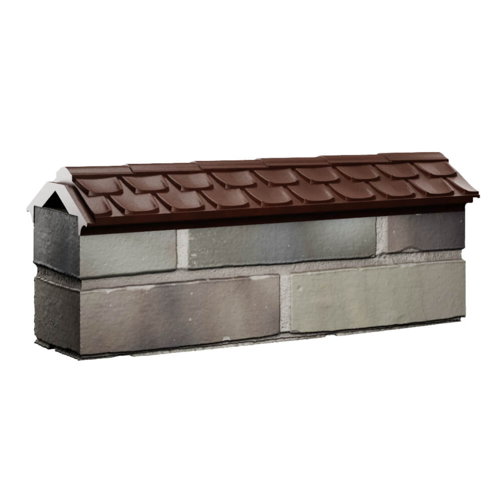 Парапет Zking Эльбрус Коричневый с посадкой на 0.5 кирпича (130мм) Сибай фото