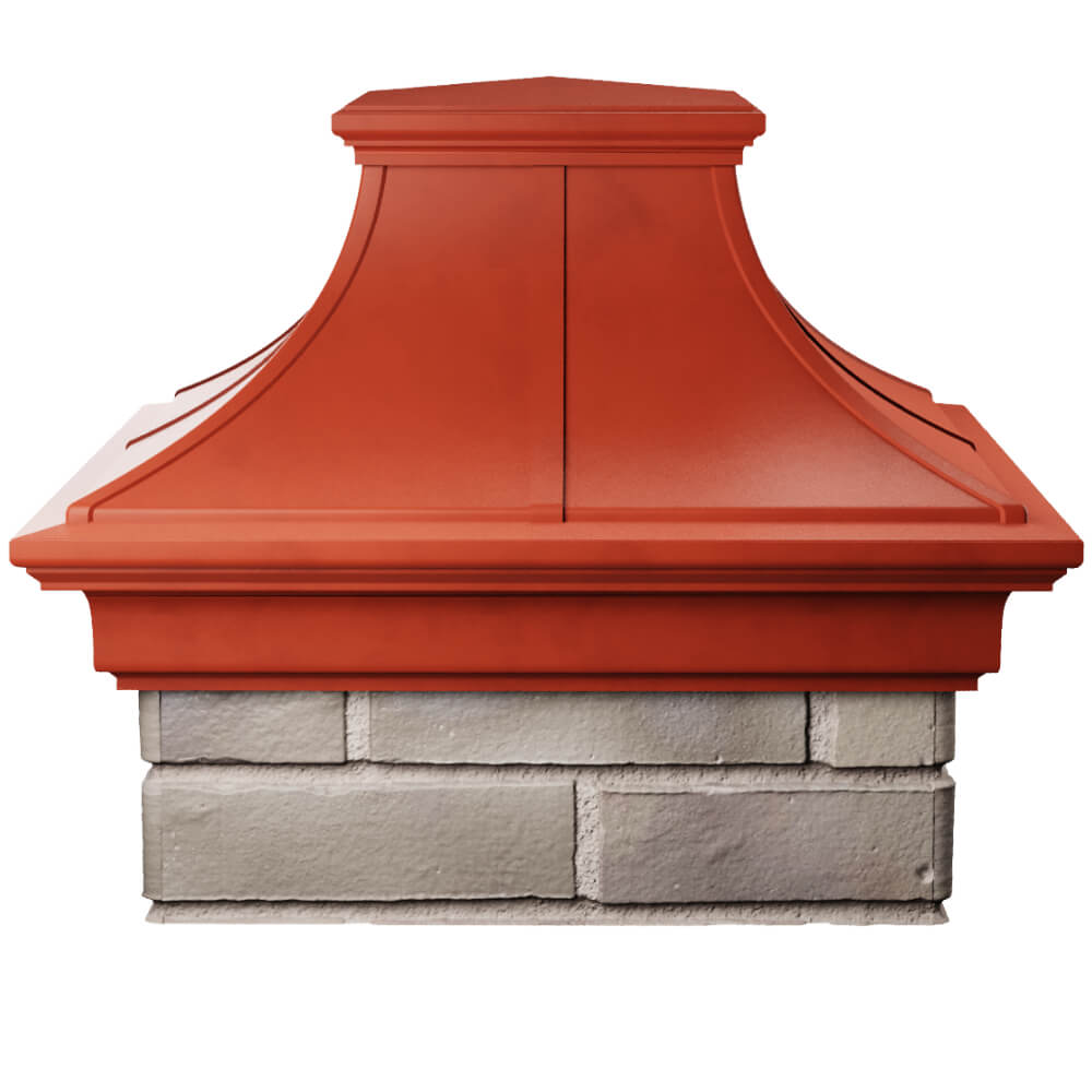 Колпак Zking Монблан Премиум Красный на столб 1.5х1.5 кирпича (385х385мм) Сибай фото