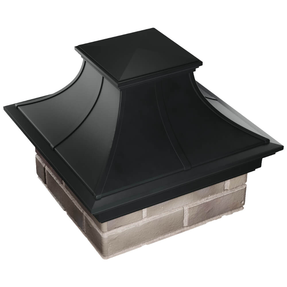 Колпак Zking Монблан Премиум Черный на столб 1.5х1.5 кирпича (385х385мм) в Сибае фото