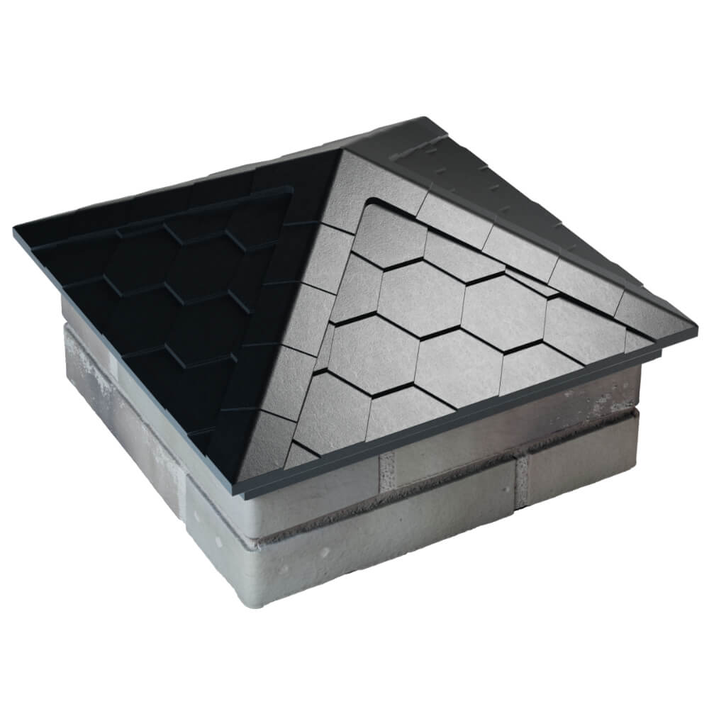 Колпак Zking Эверест Черный на столб 1.5х1.5 кирпича (390х390мм) в Сибае фото