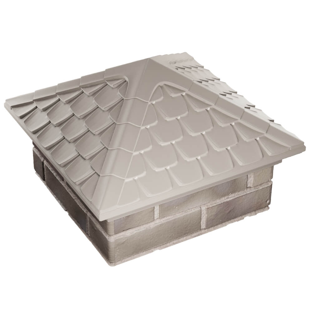 Колпак Zking Эльбрус Бежевый на столб 1.5х1.5 кирпича (385х385мм) в Сибае фото