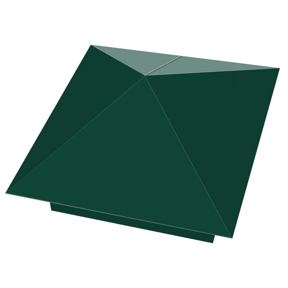 Колпак металлический 390х390мм RAL6005 Зеленый Мох заборный Сибай фото