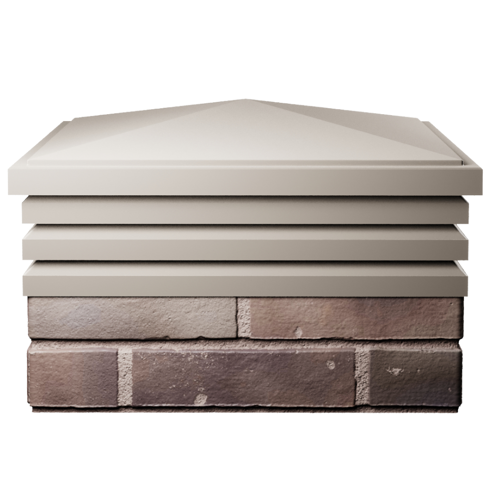 Колпак Zking Бона ХайТек Бежевый на столб 2х2 кирпича (513х513мм) Сибай фото
