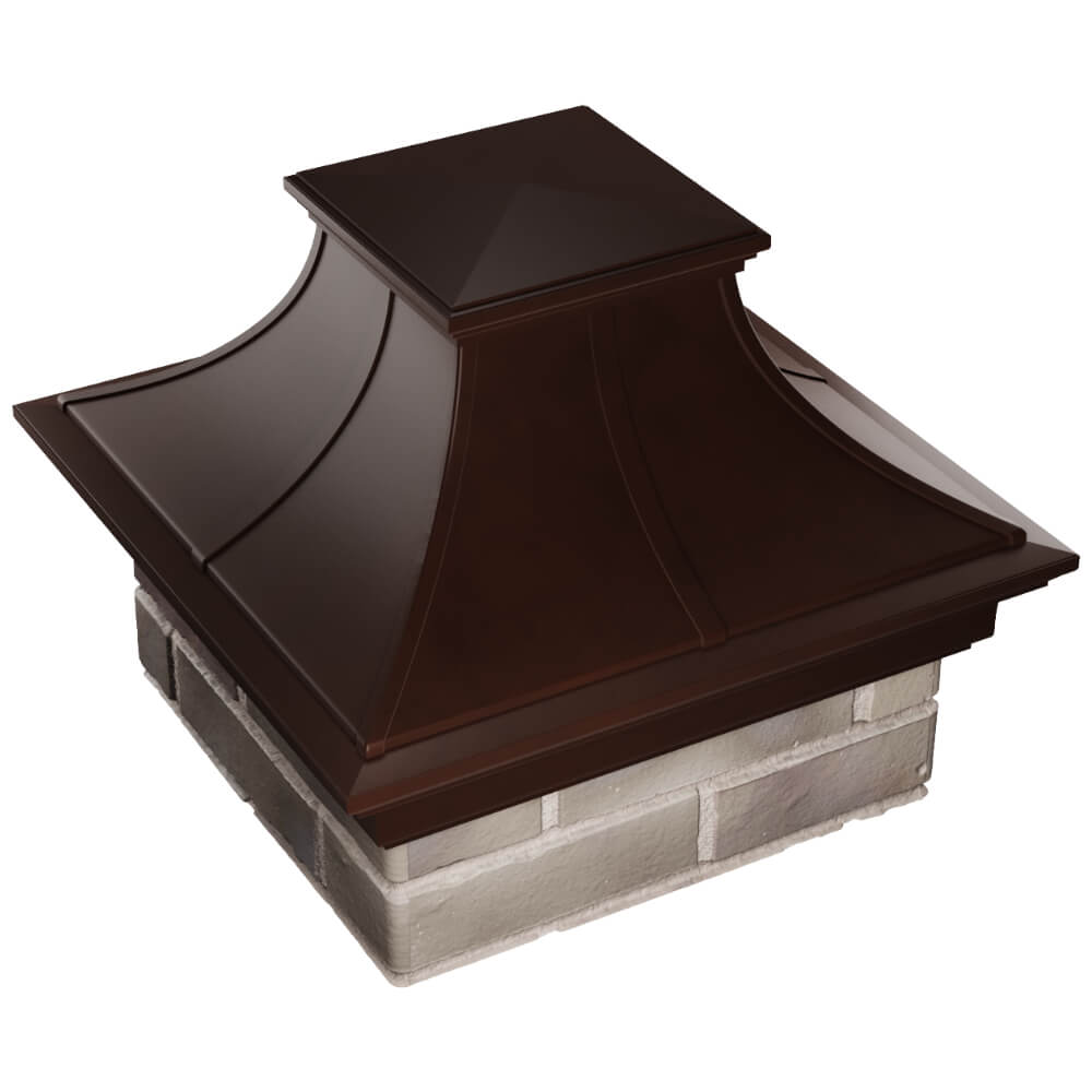 Колпак Zking Монблан Премиум Коричневый на столб 1.5х1.5 кирпича (385х385мм) в Сибае фото