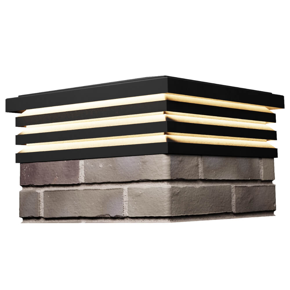 Колпак Zking Бона ХайТек Черный на столб 1.5х1.5 кирпича (385х385мм) с подсветкой в Сибае фото