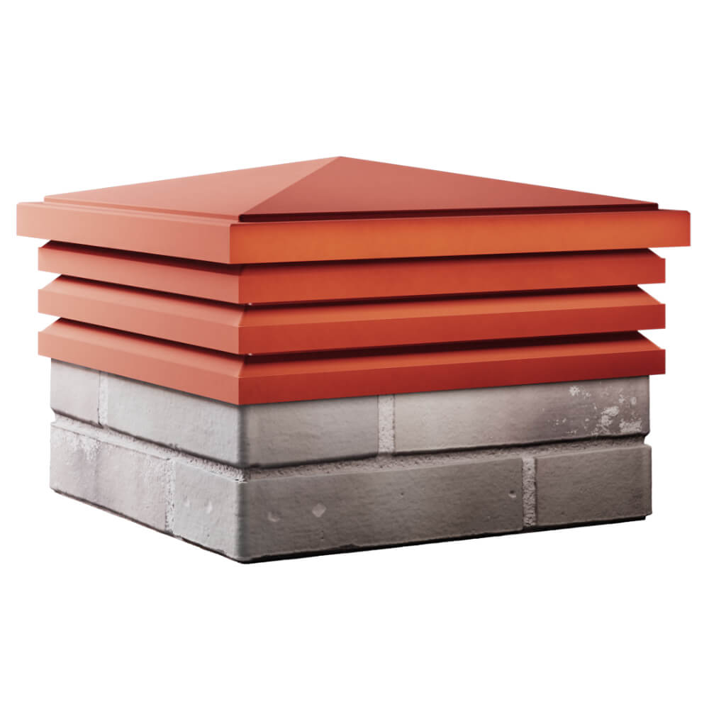 Колпак Zking Бона ХайТек Красный на столб 1.5х1.5 кирпича (385х385мм) в Сибае фото