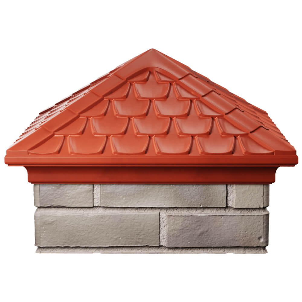 Колпак Zking Эльбрус Красный на столб 1.5х1.5 кирпича (385х385мм) Сибай фото