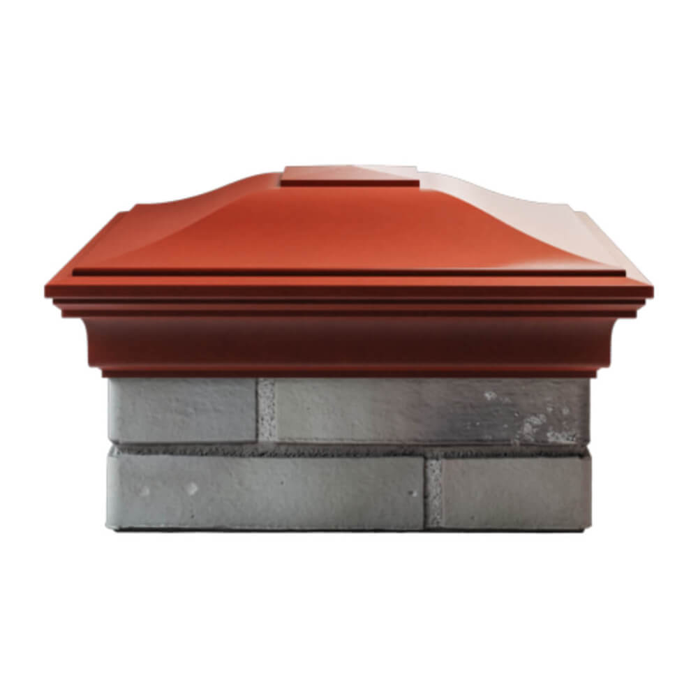 Колпак Zking Монблан Красный на столб 1.5х1.5 еврокирпича 0.7НФ (355х355мм) Сибай фото