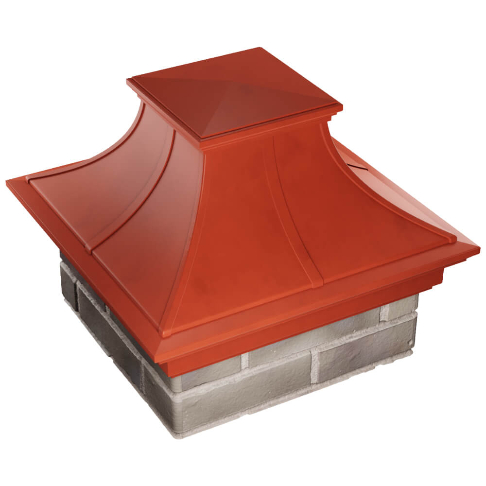 Колпак Zking Монблан Премиум Красный на столб 1.5х1.5 кирпича (385х385мм) в Сибае фото