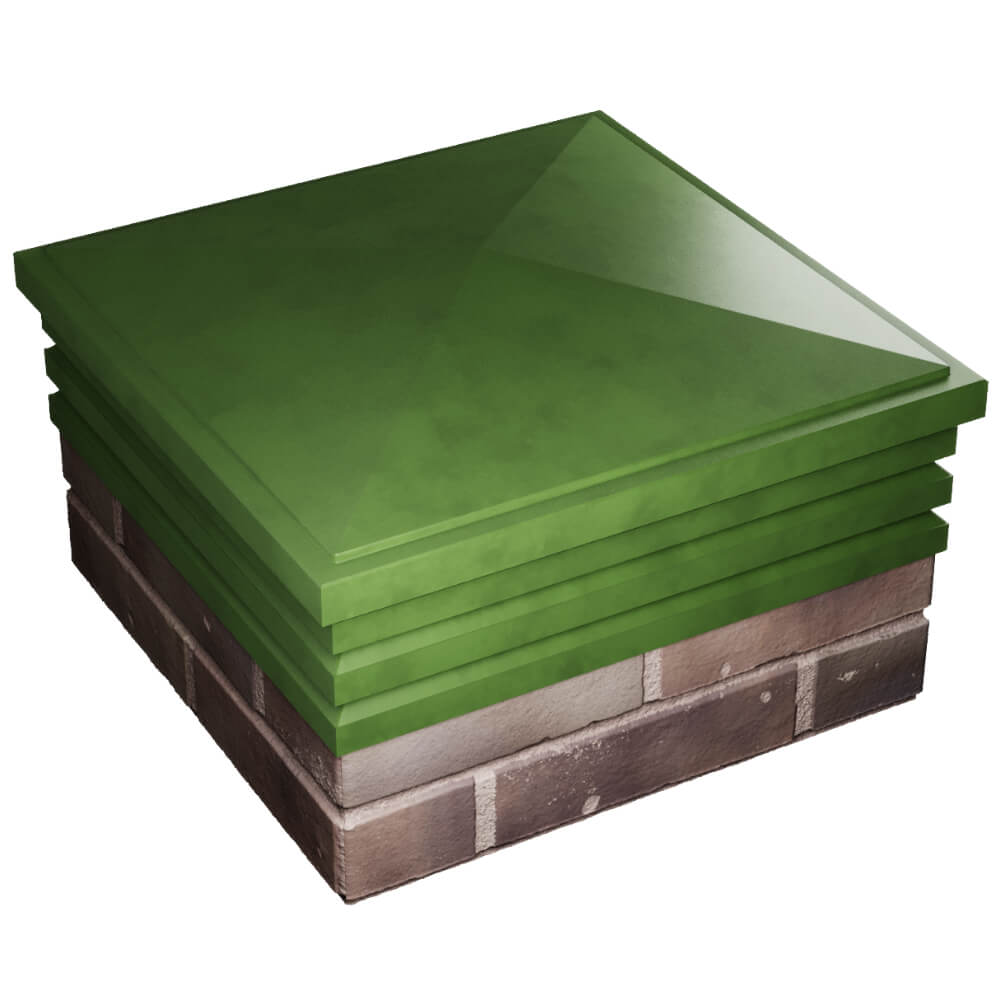 Колпак Zking Бона ХайТек Зеленый на столб 2х2 кирпича (513х513мм) в Сибае фото