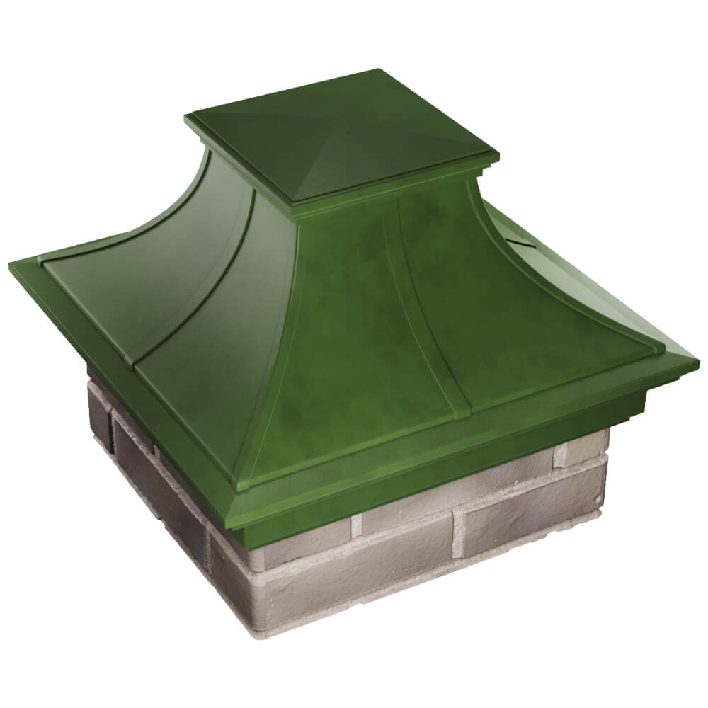 Колпак Zking Монблан Премиум Зеленый на столб 1.5х1.5 кирпича (385х385мм) в Сибае фото