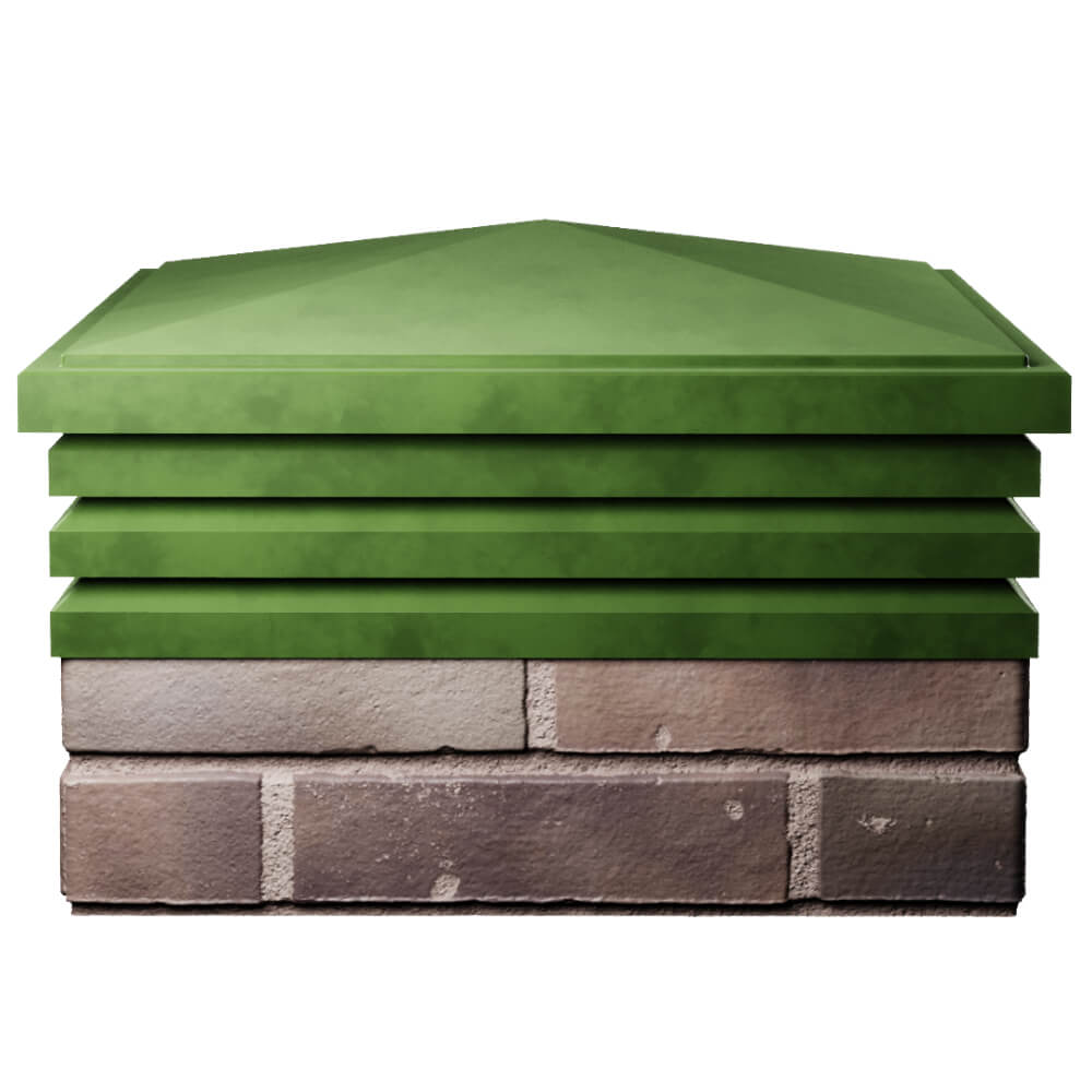 Колпак Zking Бона ХайТек Зеленый на столб 2х2 кирпича (513х513мм) Сибай фото