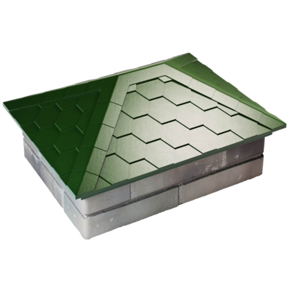 Колпак Zking Эверест Зеленый на столб 2х1.5 кирпича (520х390мм) Сибай фото