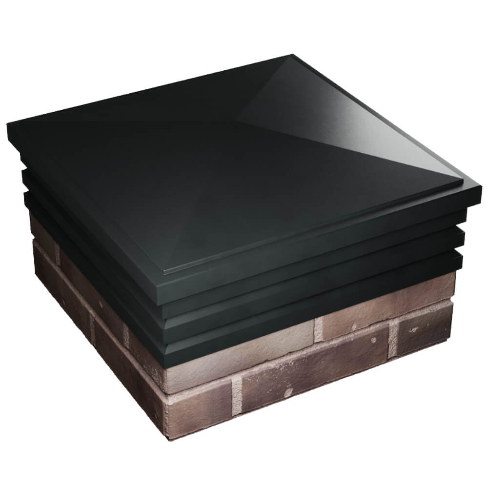 Колпак Zking Бона ХайТек Черный на столб 2х2 кирпича (513х513мм) в Сибае фото