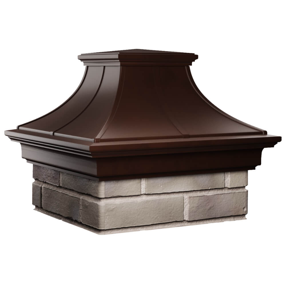 Колпак Zking Монблан Премиум Коричневый на столб 1.5х1.5 кирпича (385х385мм) в Сибае фото