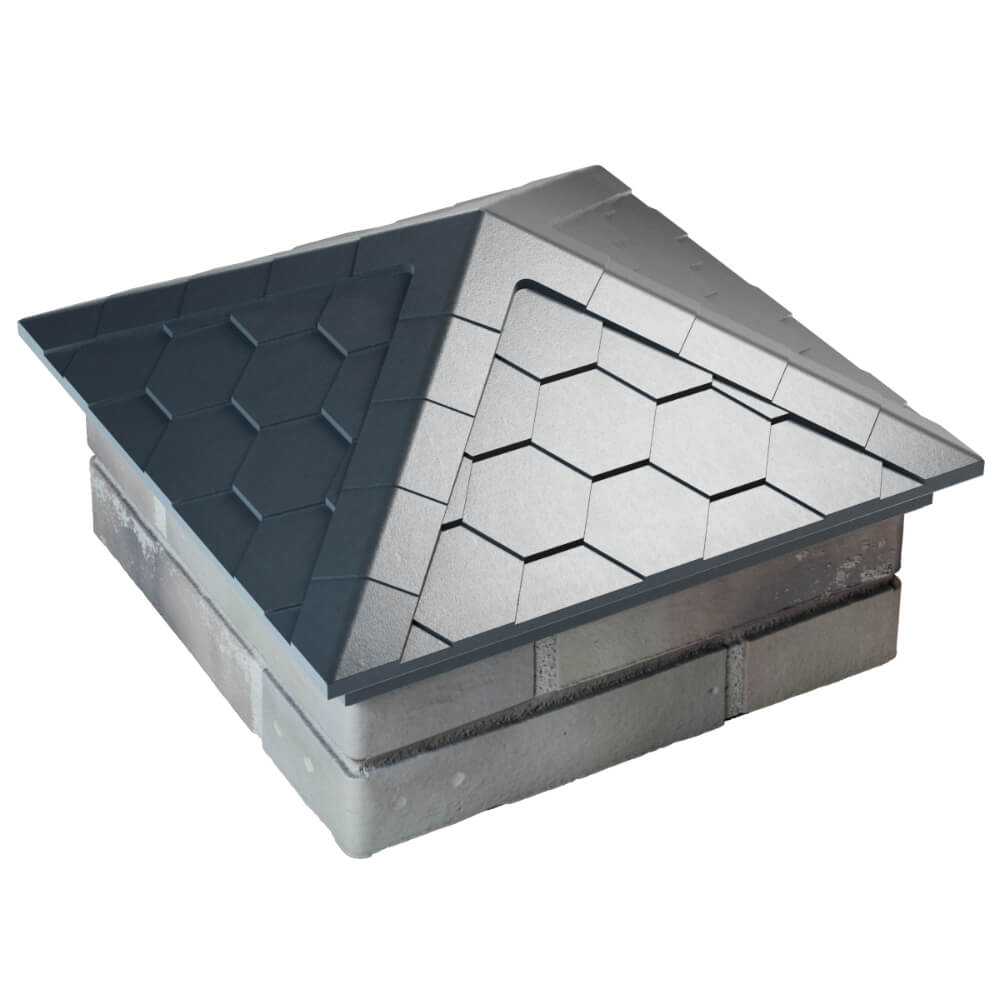 Колпак Zking Эверест Серый на столб 1.5х1.5 кирпича (390х390мм) в Сибае фото