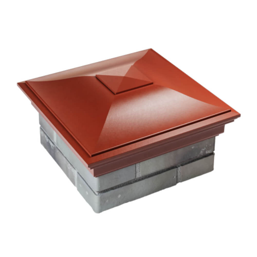 Колпак Zking Монблан Красный на столб 1.5х1.5 еврокирпича 0.7НФ (355х355мм) в Сибае фото