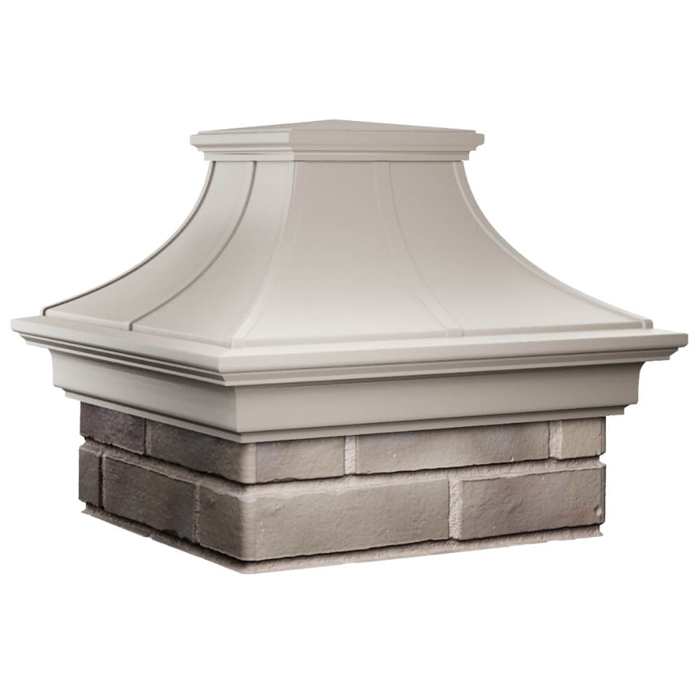 Колпак Zking Монблан Премиум Бежевый на столб 1.5х1.5 кирпича (385х385мм) в Сибае фото