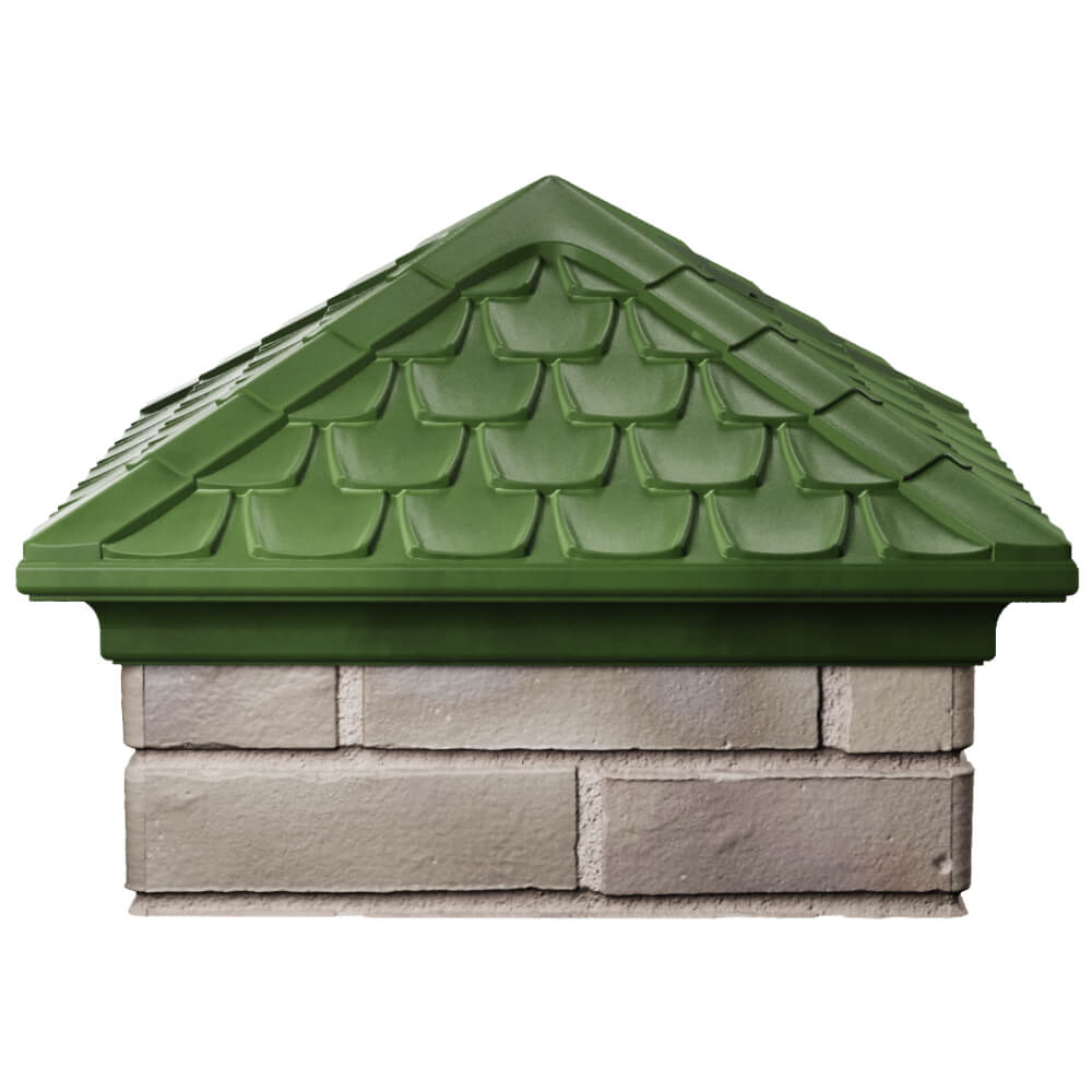 Колпак Zking Эльбрус Зеленый на столб 1.5х1.5 кирпича (385х385мм) Сибай фото