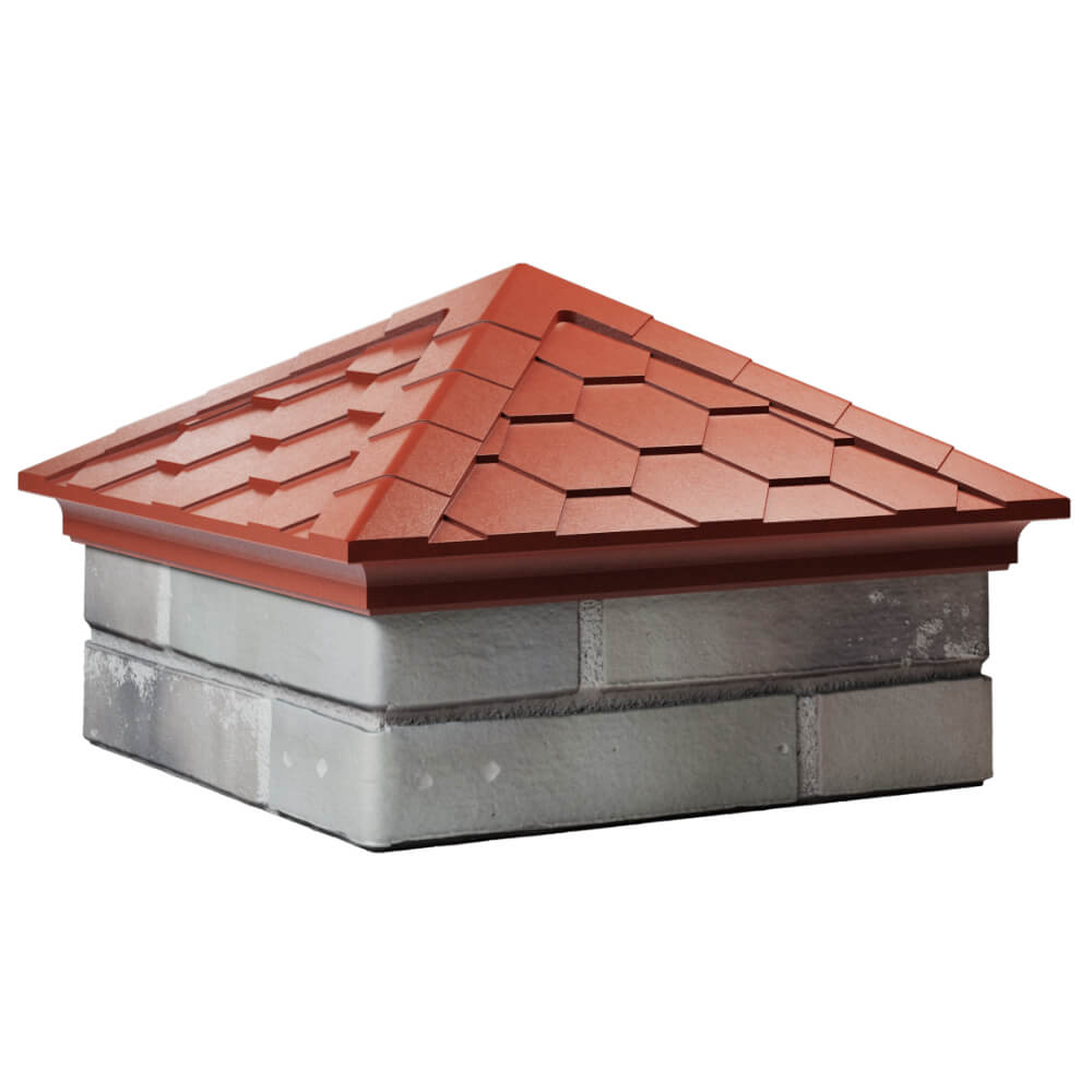 Колпак Zking Эверест Красный на столб 1.5х1.5 кирпича (390х390мм) в Сибае фото