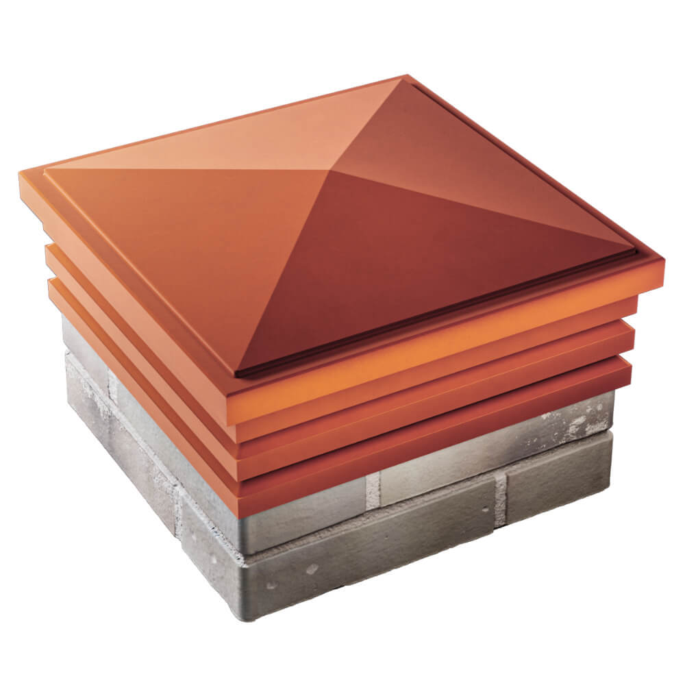 Колпак Zking Бона ХайТек Красный на столб 1.5х1.5 кирпича (385х385мм) в Сибае фото