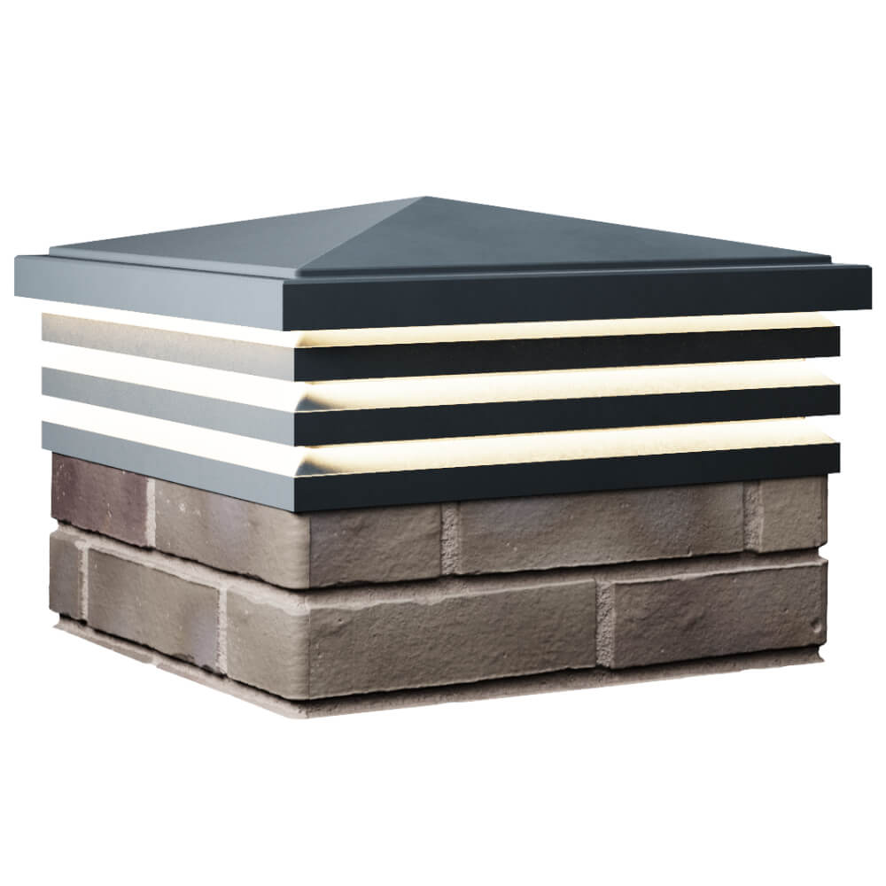 Колпак Zking Бона ХайТек Серый на столб 1.5х1.5 кирпича (385х385мм) с подсветкой в Сибае фото