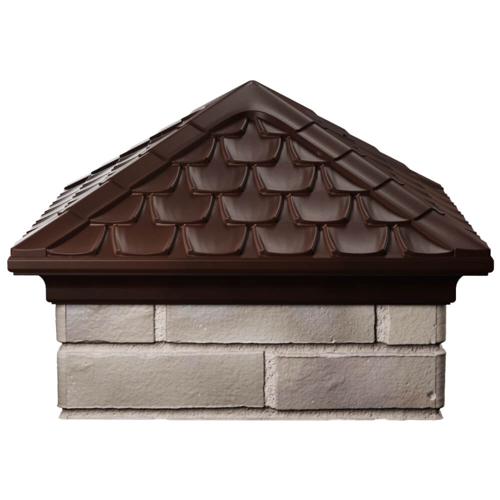 Колпак Zking Эльбрус Коричневый на столб 1.5х1.5 кирпича (385х385мм) Сибай фото