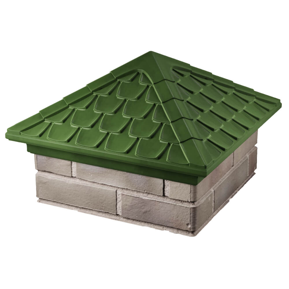 Колпак Zking Эльбрус Зеленый на столб 1.5х1.5 кирпича (385х385мм) в Сибае фото